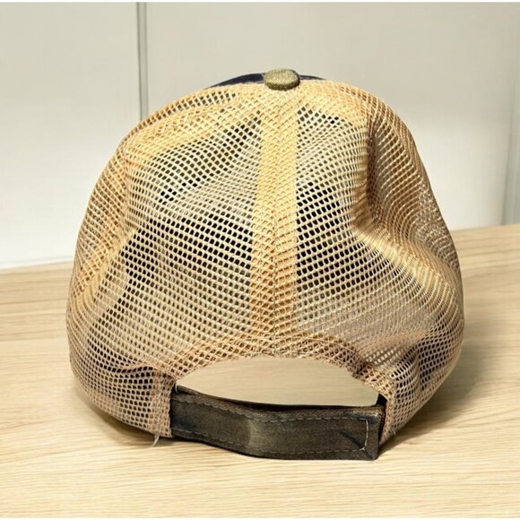 Chevrolet 1918 Trucks Trucker Hat Navy & Tan Mesh Adjustable Cap OSFM - Picture 3 of 7